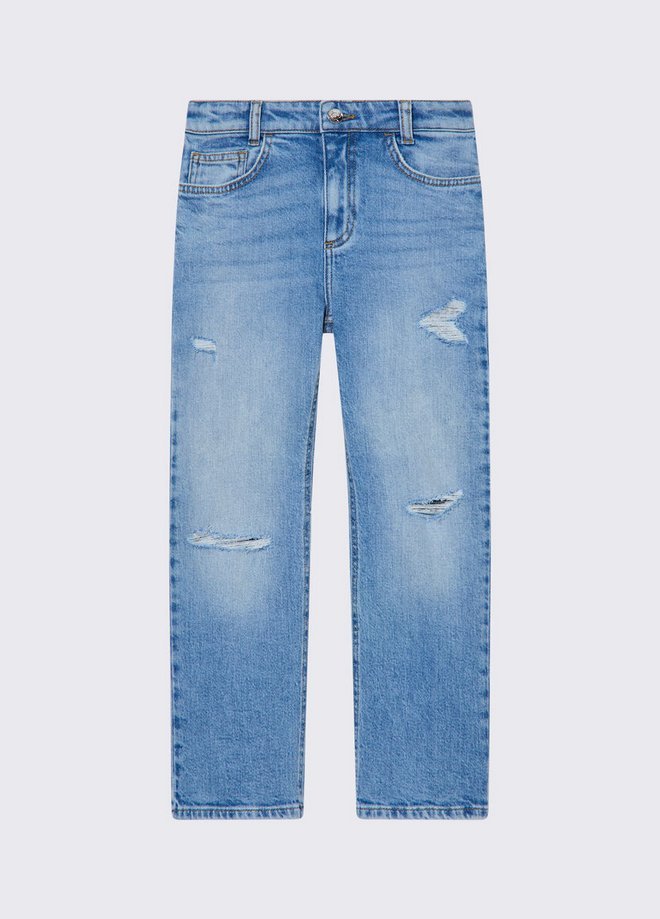 Jeansy dziewczęce liu jo kids jeans con strappi denim blue altro