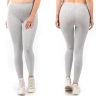 Legginsy - Legginsy damskie długie Polskie Getry Bawełniane Szare L - miniaturka - grafika 1