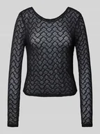 Bluzki damskie - Bluzka z długim rękawem o kroju slim fit z mieszanki bawełny model ‘ANGILA’ - miniaturka - grafika 1