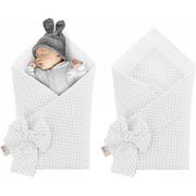 Rożki i beciki - Rożek niemowlęcy Bawełna 100%, 80x80cm - szare kropki - miniaturka - grafika 1