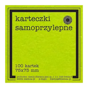 Karteczki samoprzylepne Fluo 75x75mm 100K zieleń - Ziemia Obiecana - Notesy i bloczki - miniaturka - grafika 1