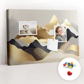 Tablice i flipcharty - Szkolna Tablica korkowa 60x40 cm, Kolorowe Pinezki, wzór Góry abstrakcja - miniaturka - grafika 1