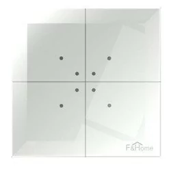 F&F F&Wave przycisk szklany 4-kanałowy biały 230V FW-GS-230-W FW-GS-230-W - Systemy inteligentnych domów - miniaturka - grafika 1
