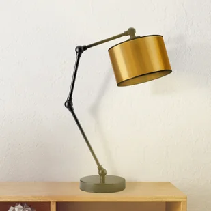 Złota lampa stołowa na czarnym stelażu ASMARA MIRROR - Lampy stojące - miniaturka - grafika 1