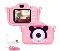 Aparaty Cyfrowe - Cyfrowy aparat dla dzieci Myszka HD 20 Mpx 5 Gier Różowa - miniaturka - grafika 1