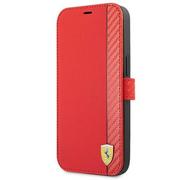 Etui i futerały do telefonów - Ferrari FESAXFLBKP13SRE iPhone 13 mini 5,4" czerwony/red book On Track Carbon Stripe FER000491-0 - miniaturka - grafika 1