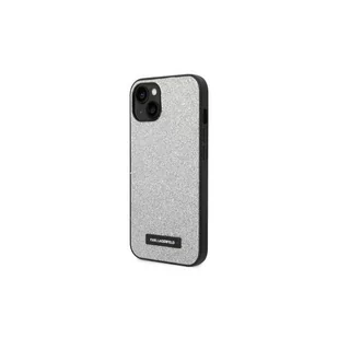 Karl Lagerfeld Nakładka do iPhone 14 Pro 6,1" KLHCP14LG2ELS srebrna HC Solid Glitter Plaque Logo - Etui i futerały do telefonów - miniaturka - grafika 1