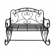 Ławki ogrodowe - Czarna metalowa ławka ogrodowa Dares – Garden Pleasure - miniaturka - grafika 1