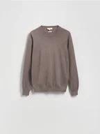 Swetry męskie - Reserved - Sweter z domieszką kaszmiru - beżowy - miniaturka - grafika 1