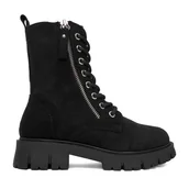 Buty dla dziewczynek - Trzewiki DeeZee CEO-CS5907-24 Czarny - miniaturka - grafika 1