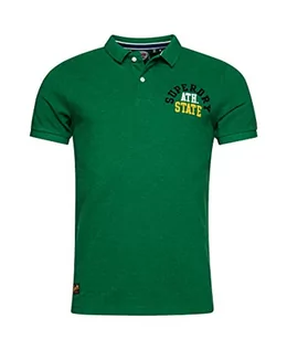 Koszulki męskie - Superdry koszulka polo haftowana bluza męska, Field Green Marl, 3XL - grafika 1