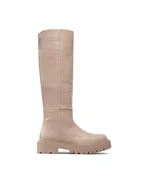 Kozaki damskie - Simple Kozaki SL-18-02-000051 Beżowy - miniaturka - grafika 1