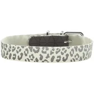Obroże dla psów - Ecolife HUNTER OBROŻA DLA PSA CONVENIENCE REFLECT GLOW LEOPARD BIAŁA dł 45 szer 2cm - miniaturka - grafika 1