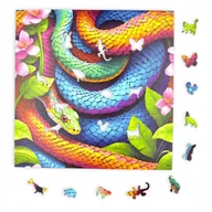 Puzzle - Puzzle Kolorowy Wąż Mruu&Pruu 25 x 25 cm 150 elementów Układanka drewniana - miniaturka - grafika 1