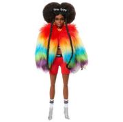 Lalki dla dziewczynek - Barbie Extra Moda Lalka Tęczowy płaszcz GVR04 - miniaturka - grafika 1