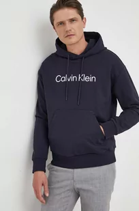 Calvin Klein bluza bawełniana męska kolor granatowy z kapturem z aplikacją - Bluzy męskie - miniaturka - grafika 1