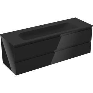 Mexen Orio szafka łazienkowa 140 cm z umywalką Vela, 2 szuflady, czarna połysk/czarna mat - 91A10-14047-2-BFF70-W23M71 - Szafki łazienkowe - miniaturka - grafika 1