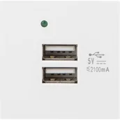 Gniazdka elektryczne - LEDart LANBERG LANBERG AC-4545-2XUSB2.1-W - miniaturka - grafika 1