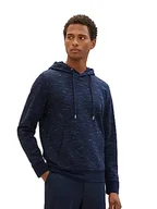 Bluzy męskie - TOM TAILOR Męska bluza z kapturem basic o wyglądzie spacedye, 32438-Navy Soft Spacedye, M - miniaturka - grafika 1
