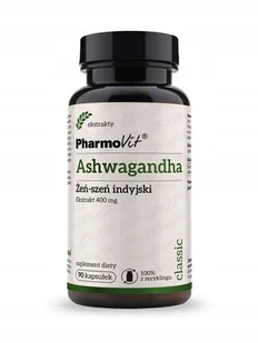 Pharmovit Ashwagandha Żeń-szeń Indyjski 4:1 90kap(400mg) - Suplementy naturalne - miniaturka - grafika 1