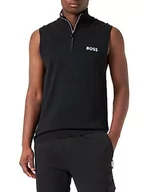Bluzy męskie - BOSS Męska bluza z dzianiny Zaxly, czarny (Black1), M - miniaturka - grafika 1