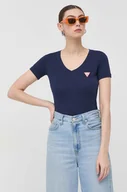 Koszulki sportowe damskie - Guess t-shirt damski kolor granatowy - miniaturka - grafika 1