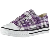 Buty dla dziewczynek - LICO Fly Low VS 180095, dziewczęce sneakersy, Fioletowy liliowy w kratkę, 33 EU - miniaturka - grafika 1
