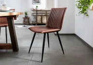 Krzesła - IRON LABEL Krzesło #10 Skóra + metal 44x56x89 cm - miniaturka - grafika 1