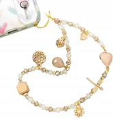 Plecaki - ZAWIESZKA BEŻOWA STYLOWY BRELOK ZŁOTA WAŻKA DO KLUCZY TELEFONU DO PLECAKA - miniaturka - grafika 1