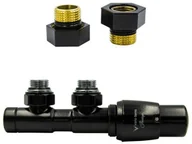 Zawory i kraniki - Zawór termostatyczny 50mm TWINS czarny mat prawy GZ1/2 - miniaturka - grafika 1