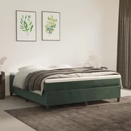 Łóżka - Lumarko Łóżko kontynentalne, ciemnozielona, 180x200 cm, obite aksamitem - miniaturka - grafika 1