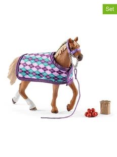 Schleich 4-częściowy zestaw "English thoroughbred with blanket" - 5+ - Zabawki kreatywne - miniaturka - grafika 1