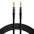 Kable - Kabel przewód silikonowy audio AUX wtyk - wtyk jack 3.5 mm stereo 100cm everActive CBS-1JB czarny - miniaturka - grafika 1