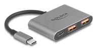 Huby USB - DeLOCK 64337 huby i koncentratory USB 3.2 Gen 2 (3.1 Gen 2) Type-C 10000 Mbit/s Szary 64337 - miniaturka - grafika 1