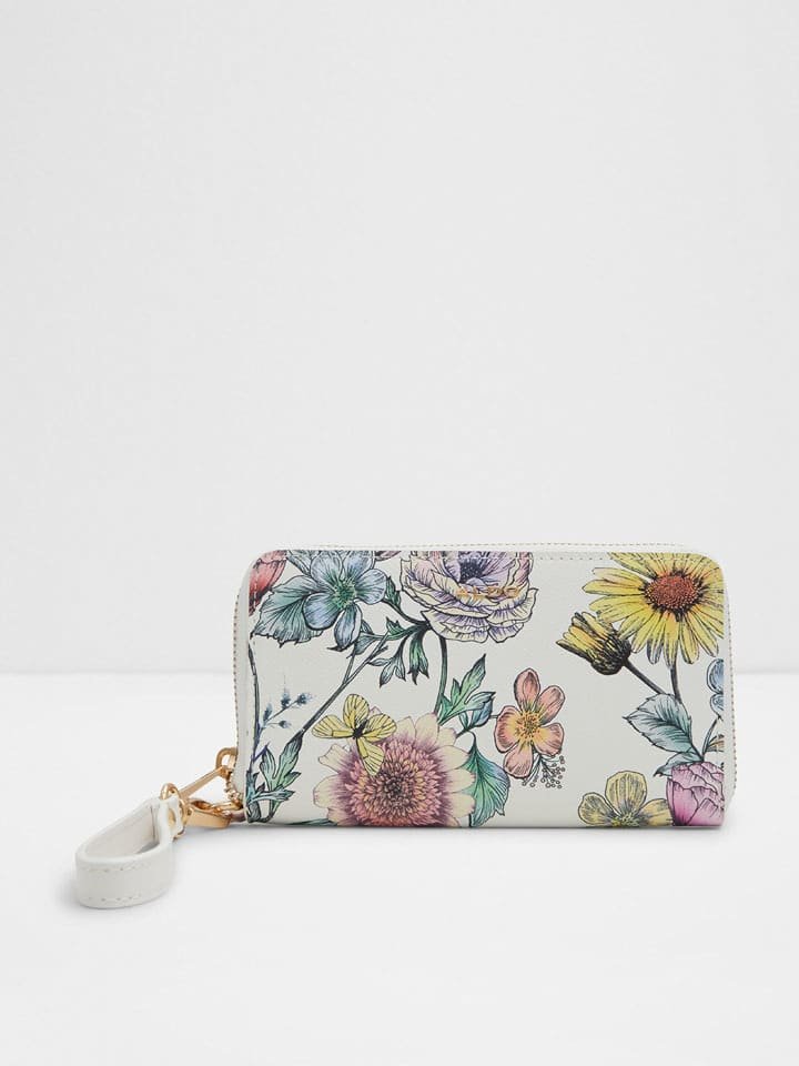 Aldo Portfel w kolorze białym ze wzorem - 18 x 11 x 2 cm