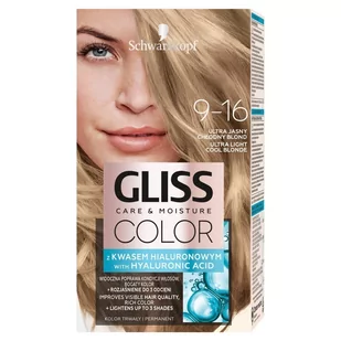 Schwarzkopf Gliss Color Care & Moisture Farba do włosów 9-16 ultra jasny chłodny blond 1op - Farby do włosów i szampony koloryzujące - miniaturka - grafika 1