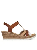 Sandały damskie - Rieker Sandały 61995-81 Brązowy - miniaturka - grafika 1