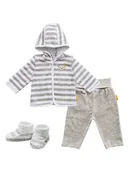 Bluzy i sweterki niemowlęce - Steiff 3-częściowy zestaw w kolorze szaro-białym - miniaturka - grafika 1