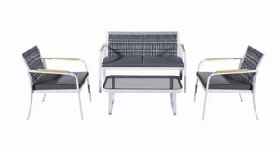 Zestaw mebli aluminiowych RARO z pleciną liną - Meble ogrodowe - miniaturka - grafika 1