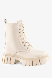 Beżowe botki workery damskie sznurowane Casu G22WX1-BE-N-41 - Botki damskie - miniaturka - grafika 1