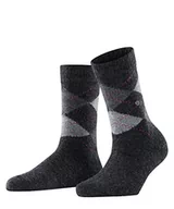 Skarpetki damskie - Burlington Kobiety Skarpety Whitby W SO Miękki I Ciepły z wzorem 1 Para, Szary (Anthracite Mouline 3087), 36-41 - miniaturka - grafika 1