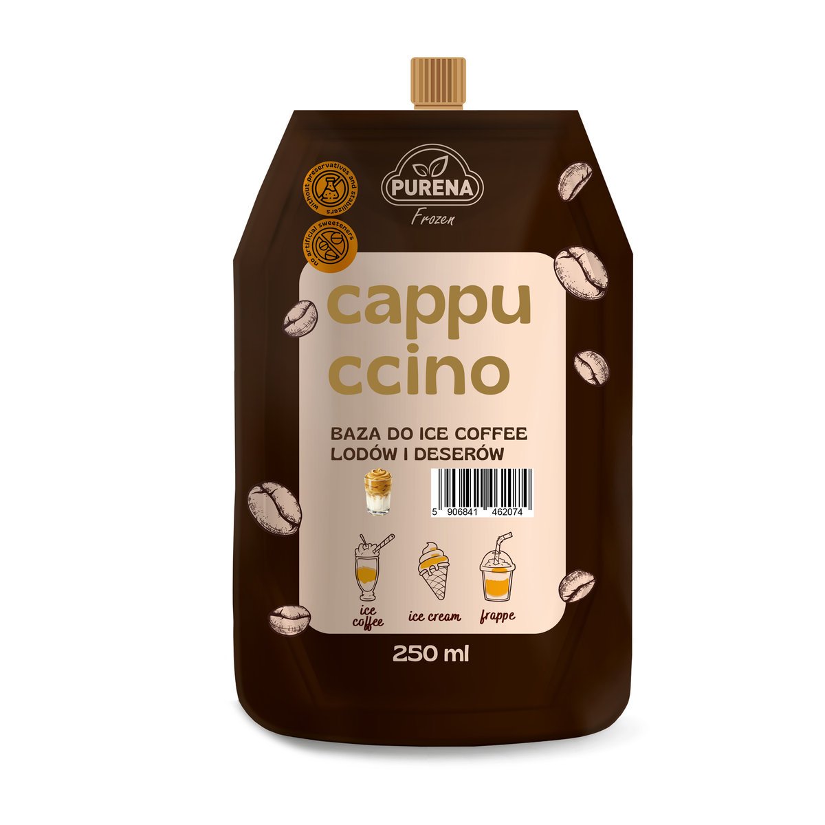 Cappuccino baza coffee frappe deser lody kawa mrożona PURENA Frozen 250 ml