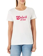 Koszulki i topy damskie - ICHI T-shirt damski, 202487/Cloud Dancer W. Carmine, L - miniaturka - grafika 1