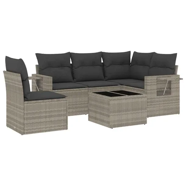 Modułowy zestaw mebli ogrodowych jasnoszary z poduszkami 62 x 62 x 69 cm