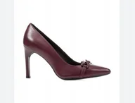 Czółenka - Geox Damskie Czółenka Skórzane Fioletowe Na Szpilce 41 Ż5P - miniaturka - grafika 1