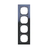 Wyłączniki światła i elektryczne - Elektro-Plast Ramka poczwórna ASTORIA antracyt - szkło - miniaturka - grafika 1