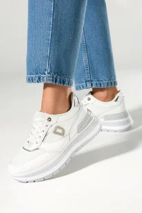 Białe sneakersy damskie buty sportowe na platformie sznurowane cyrkonie Casu 19293-2-40 - Sneakersy damskie Białe sneakersy damskie buty sportowe na platformie sznurowane cyrkonie Casu 19293-2-40 - Sneakersy damskie - miniaturka - grafika 1