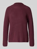 Swetry damskie - Sweter z dzianiny ze stójką - miniaturka - grafika 1