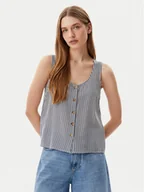 Koszulki i topy damskie - Vero Moda Top Bumpy 10325830 Granatowy Standard Fit - miniaturka - grafika 1