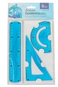 Przybory szkolne - Tetis Zestaw geometryczny elastyczny BL010-NK niebieski - miniaturka - grafika 1